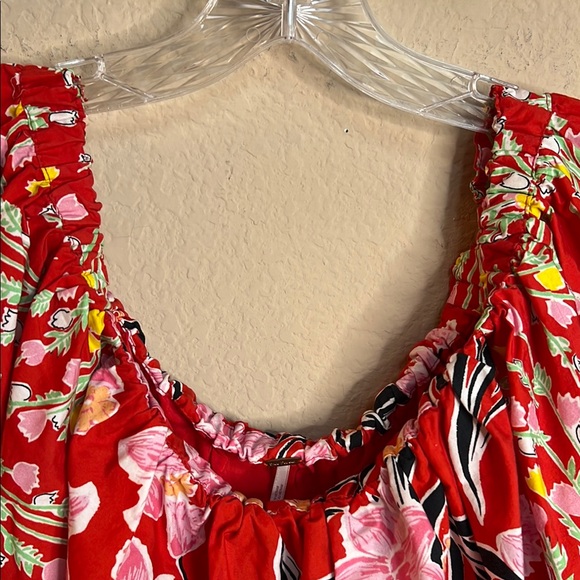 Free People Sz Medium Gardenia Floral Off The Shoulder Tunic Dress MSRP: $128 - Picture 7 of 13